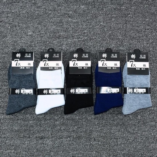 Men's Breathable Cotton Crew Socks for Everyday Wear, Moisture-Wicking & Comfortable Casual Socks