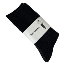 Pure Wool Socks for Women - Mid-Calf Cozy Winter Thermal Socks, Chunky Knit Crew Socks in Solid Colors