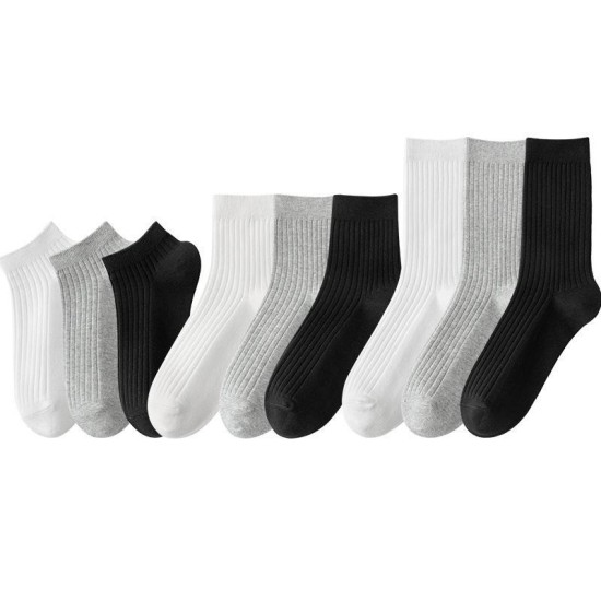 Men's Cotton Crew Socks for Fall & Winter - Moisture-Wicking, Casual & Dress Styles in Black, White & Grey