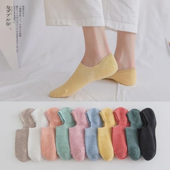 Breathable Cotton No-Show Socks for Women, Low Cut Invisible Liner Socks, Moisture-Wicking & Comfortable