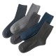 Men's Winter Business Socks | Thick Double-Knit Cotton | Dark Solid Colors | Seamless Mid-Calf Dress Socks