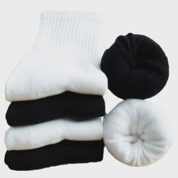 Men's Thermal Crew Socks with Terry Loop Cushioning, Moisture-Wicking Winter Sports Socks for Warmth & Breathability