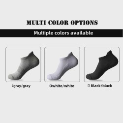Thick Terry Crew Socks for Men & Women - Non-Slip Cotton Sports Ankle Socks with Cushioned Sole