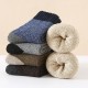 Men's Winter Wool Socks - Extra Thick Thermal Fleece Lined Mid-Calf Socks
