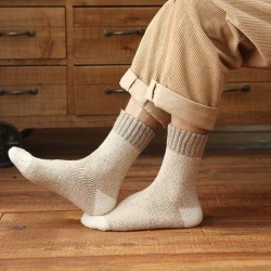 Men's Winter Wool Socks - Extra Thick Thermal Fleece Lined Mid-Calf Socks