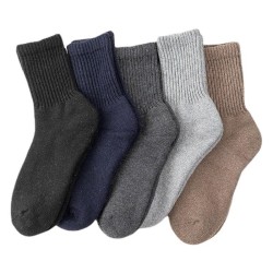 Men's Winter Socks Mid-Calf Wool Blend Thermal Fleece Lined Thick Warm Crew Socks