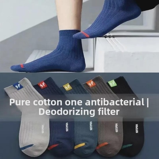 Men's Mid-Calf Socks - Breathable Cotton Dress Socks for Business & Casual Wear