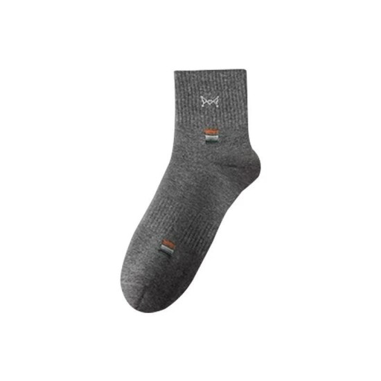 Men's Solid Color Mid-Calf Socks | Breathable Cotton Casual & Dress Socks for Spring & Summer | Moisture-Wicking