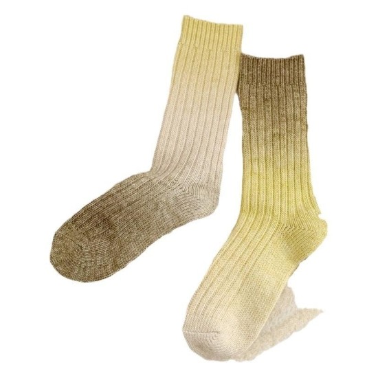 Gradient Color Wool Socks for Women | Thick & Fleece-Lined Winter Mid-Calf Socks for Home & Outdoor Wear