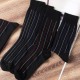 Men's Formal Silk Cotton Socks | Wide Stripe Business Dress Socks for Suits
