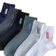 Men's Mid-Calf Cotton Socks - Breathable Athletic & Dress Socks for All Seasons