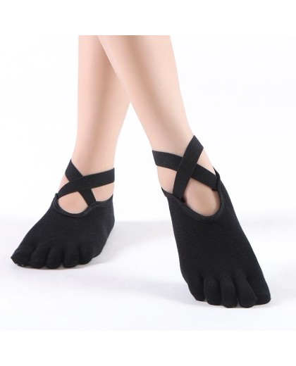 Non-Slip Yoga Socks with Toe Separation & Ankle Straps for Pilates and Indoor Fitness