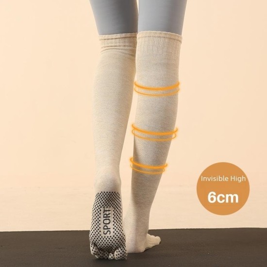 Non-Slip Over Knee Yoga Socks with Toe Separators - Long Compression Socks for Pilates, Fitness & Professional Workouts
